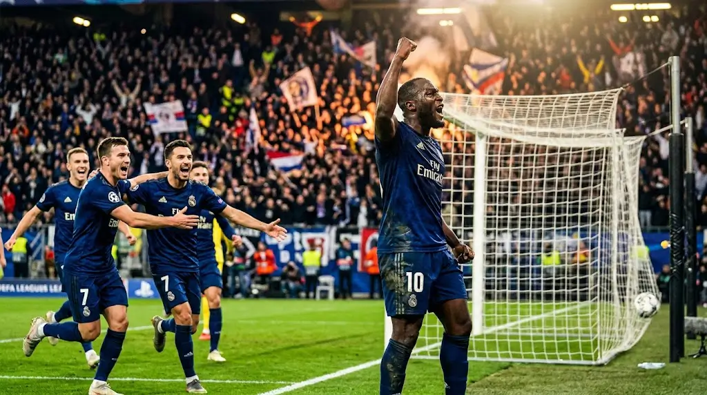 Voetbalspits viert doelpunt met gebalde vuist