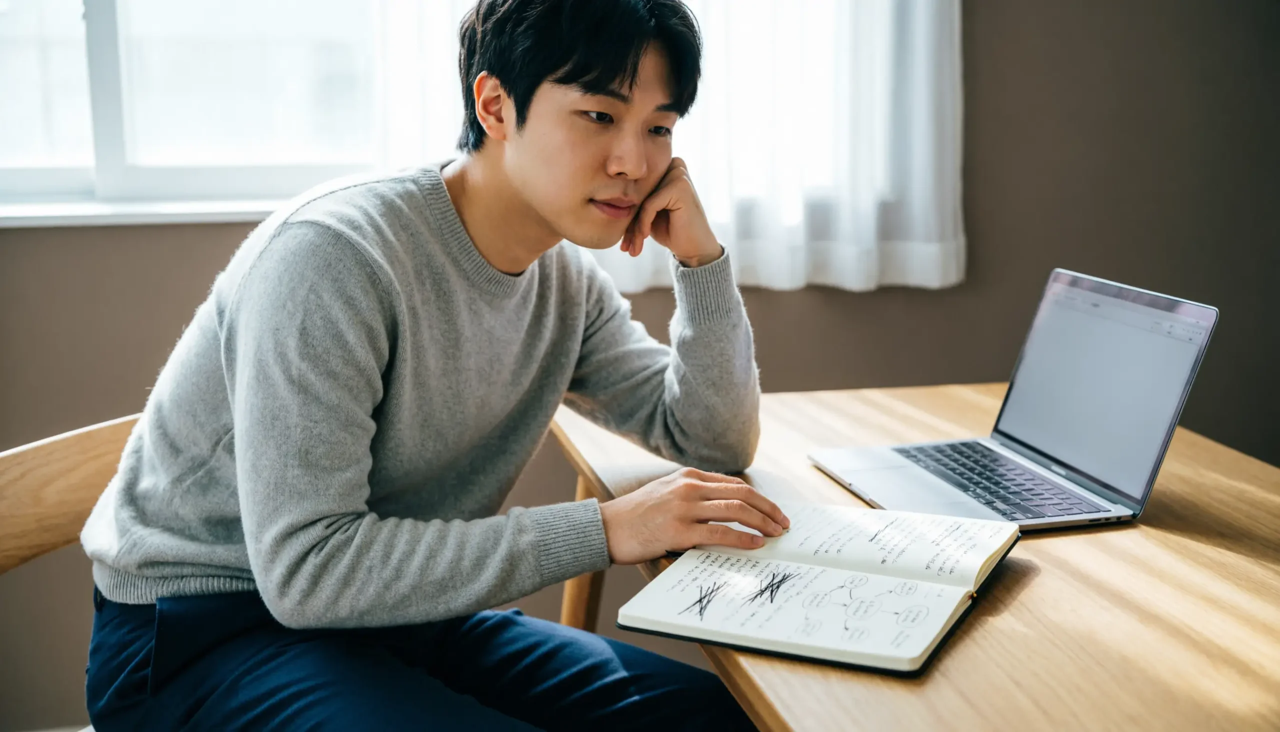 Gefrustreerde persoon leert van fouten