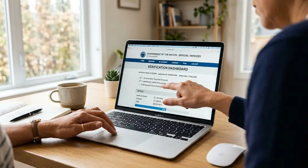 Persoon controleert KSA-vergunning van een bookmaker op laptop